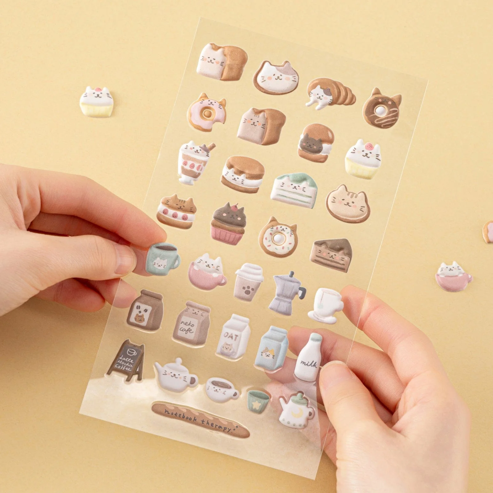 Tsuki ‘Neko Cafe’ 3D Puffy Sticker Set ☾ - Image 3