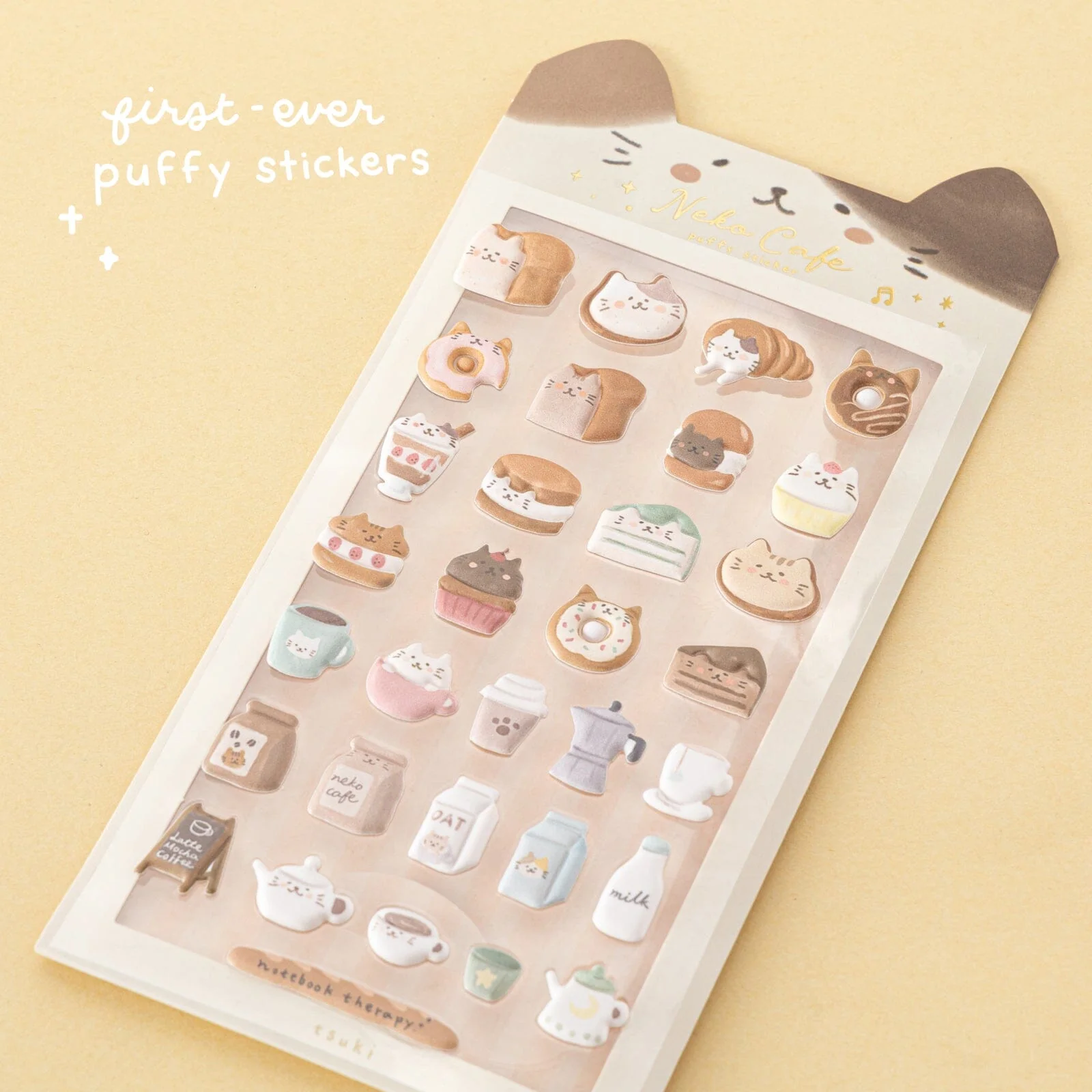 Tsuki ‘Neko Cafe’ 3D Puffy Sticker Set ☾ - Image 6