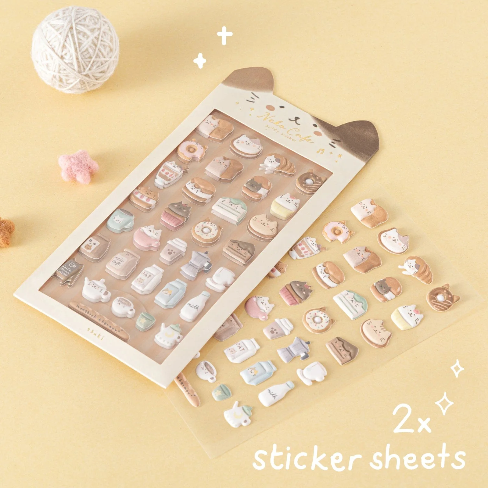 Tsuki ‘Neko Cafe’ 3D Puffy Sticker Set ☾ - Image 7
