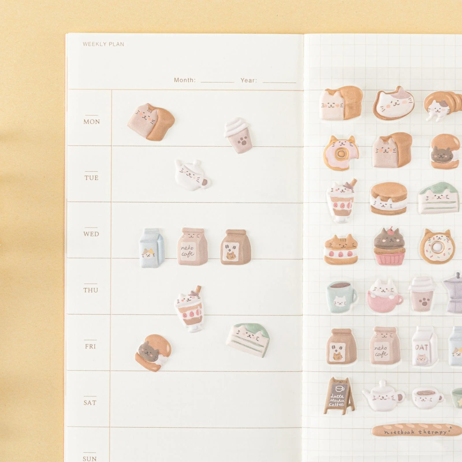 Tsuki ‘Neko Cafe’ 3D Puffy Sticker Set ☾ - Image 8